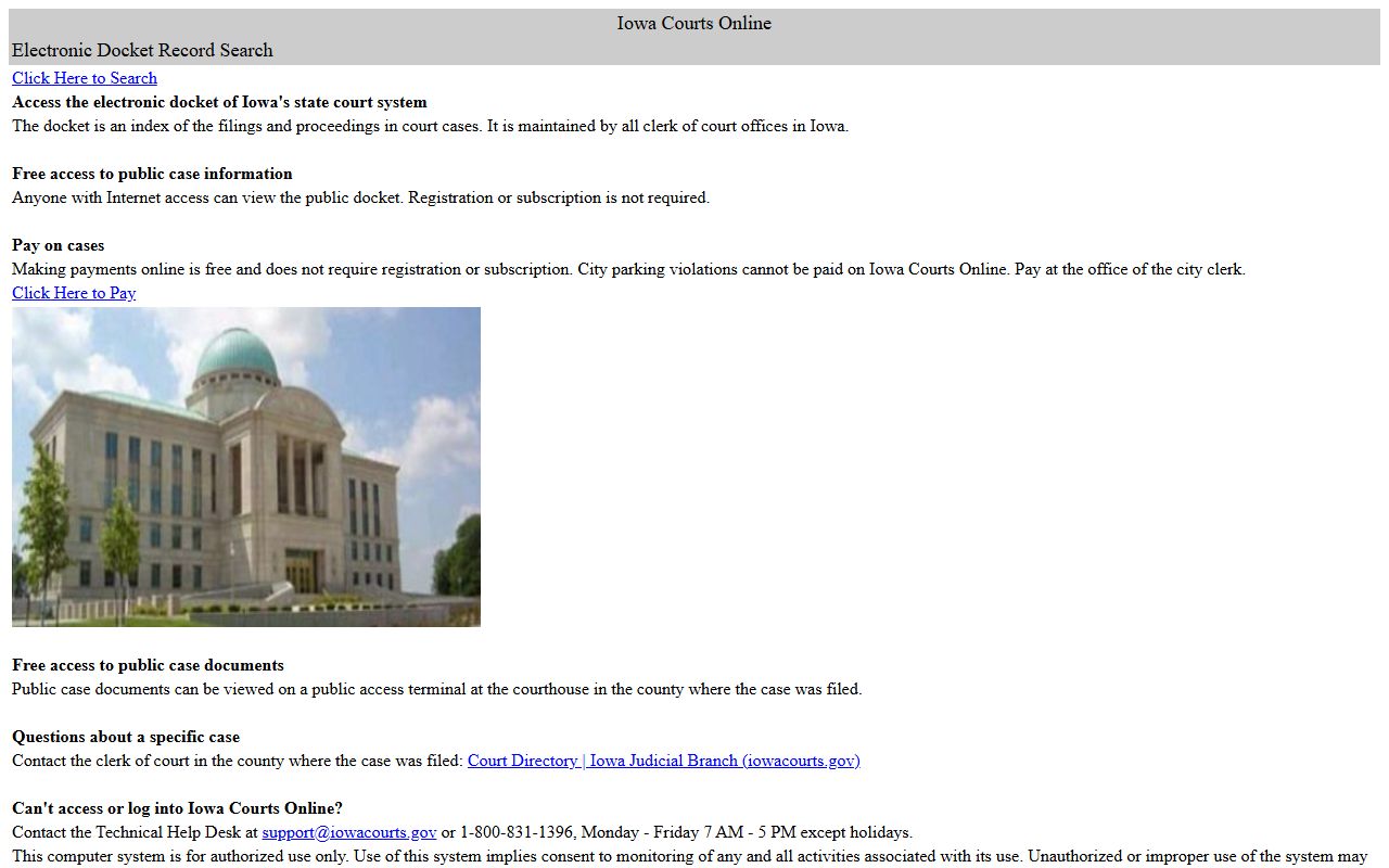 Webster County court records after arrest Iowa Courts Online search